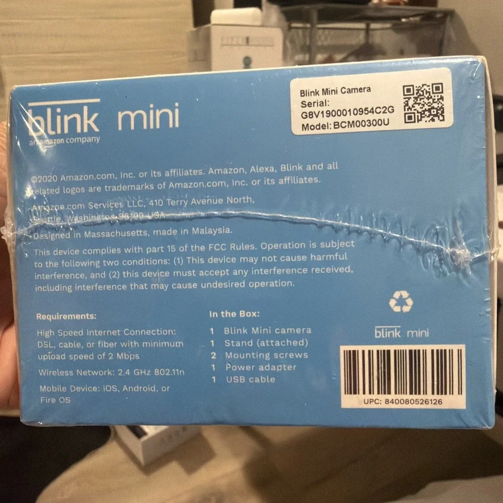 Blink‎ Mini Indoor Plug-In Live HD Smart Security Camera (New in Box)